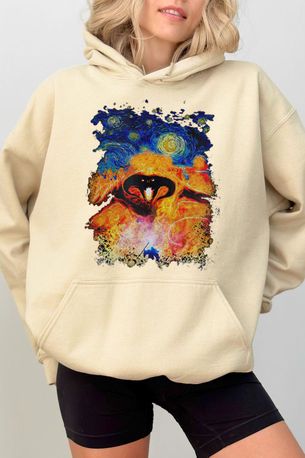 Balrog Starry Night LOTR Vintage Hoodie