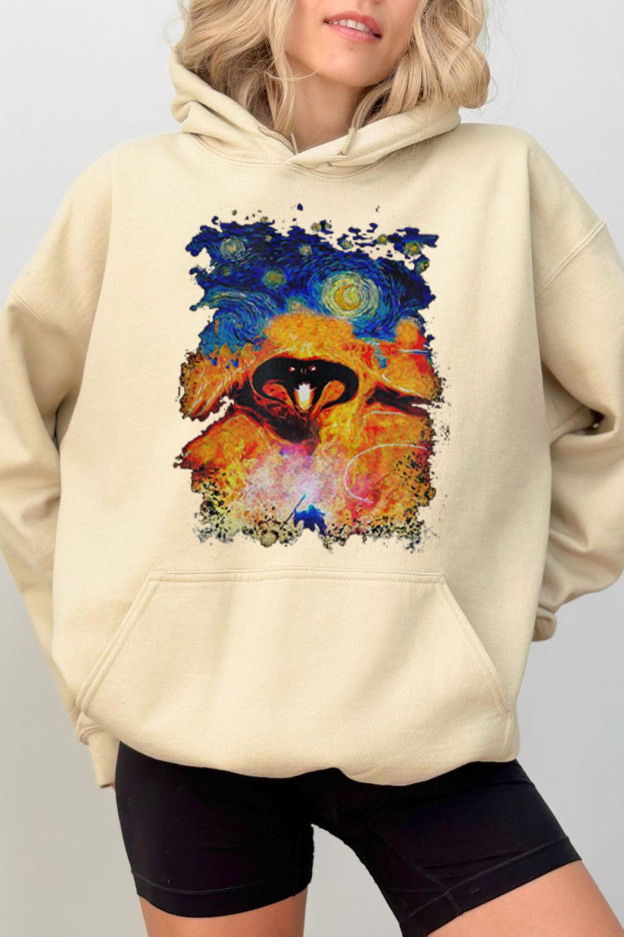 Balrog Starry Night LOTR Vintage Hoodie