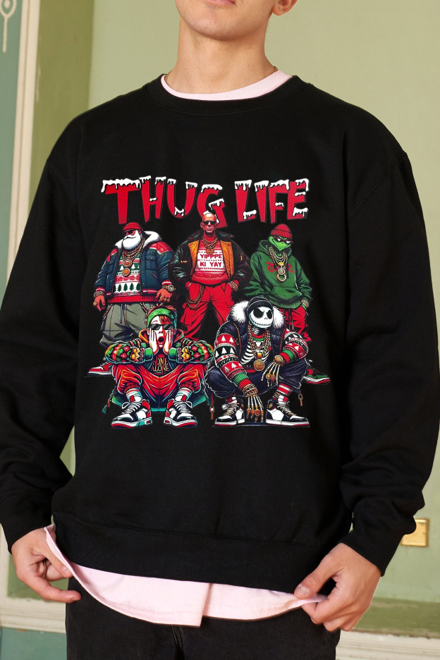 Men's Santa Monster Crew Neck Sweatshirt