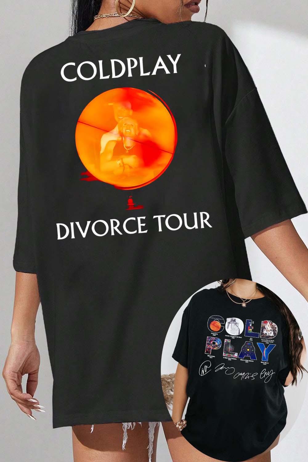 Coldplay 2-side print women tee