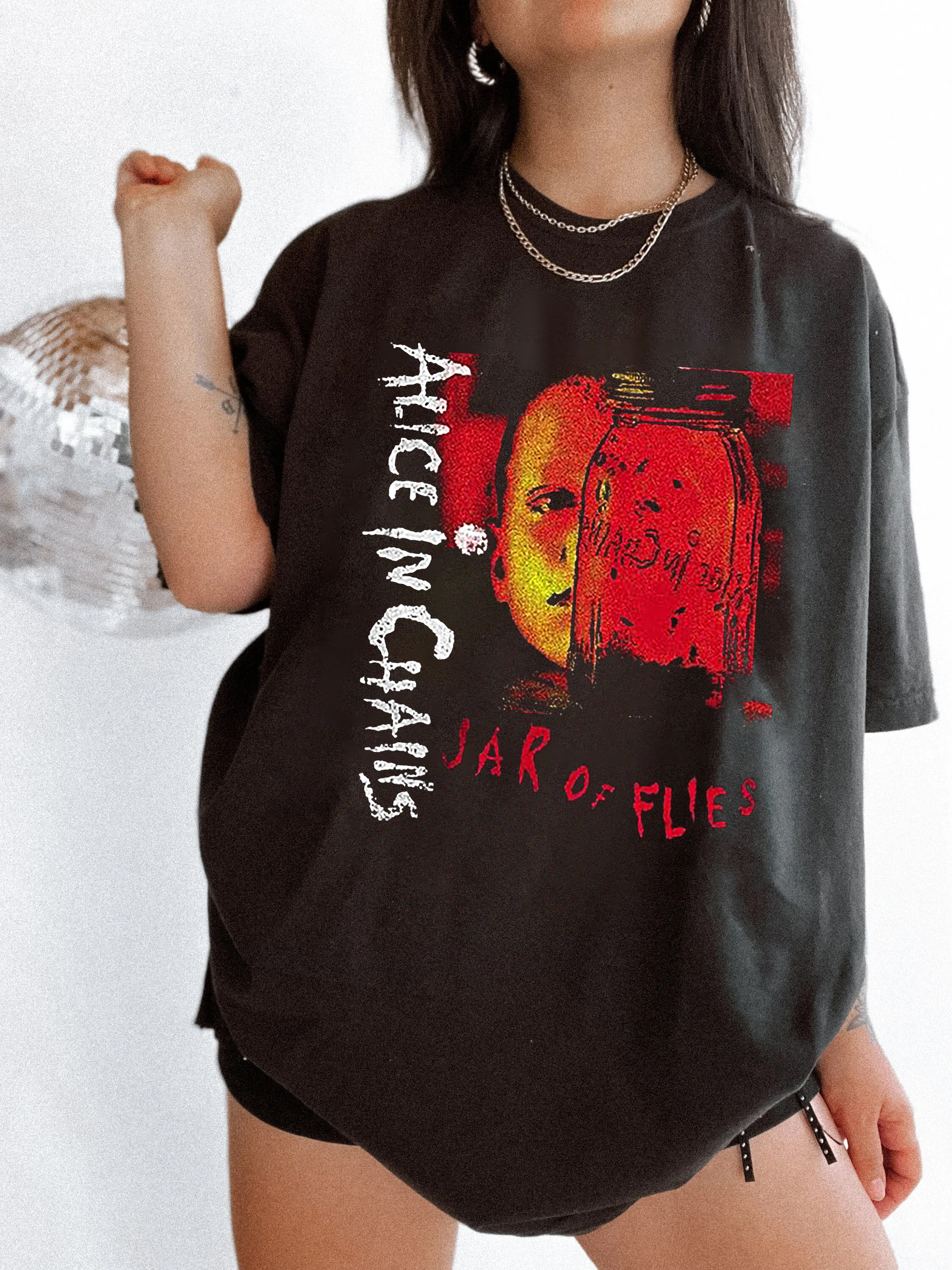 Alice in Chains T-Shirt Jar of Flies Album Art Alt Rock Metal Adult Tees For Women
