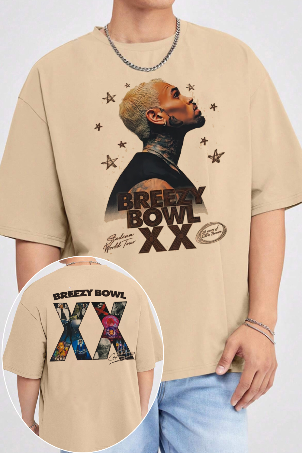 2 Sided Chris Brown Graphic Shirt For men