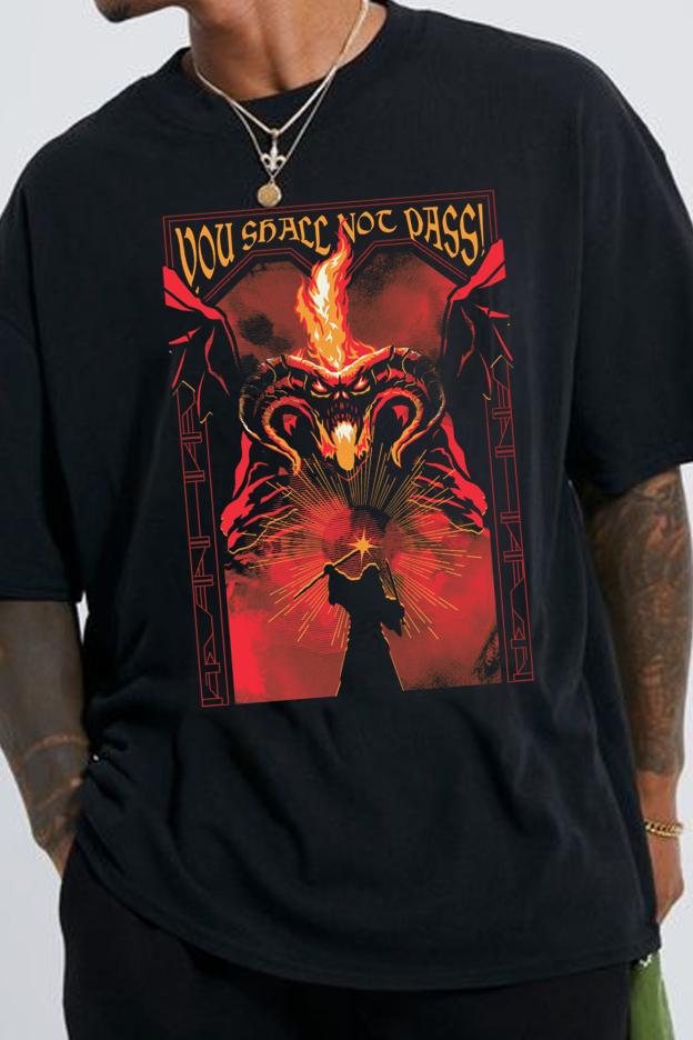 Fire and shadow clash LOTR Tee For men