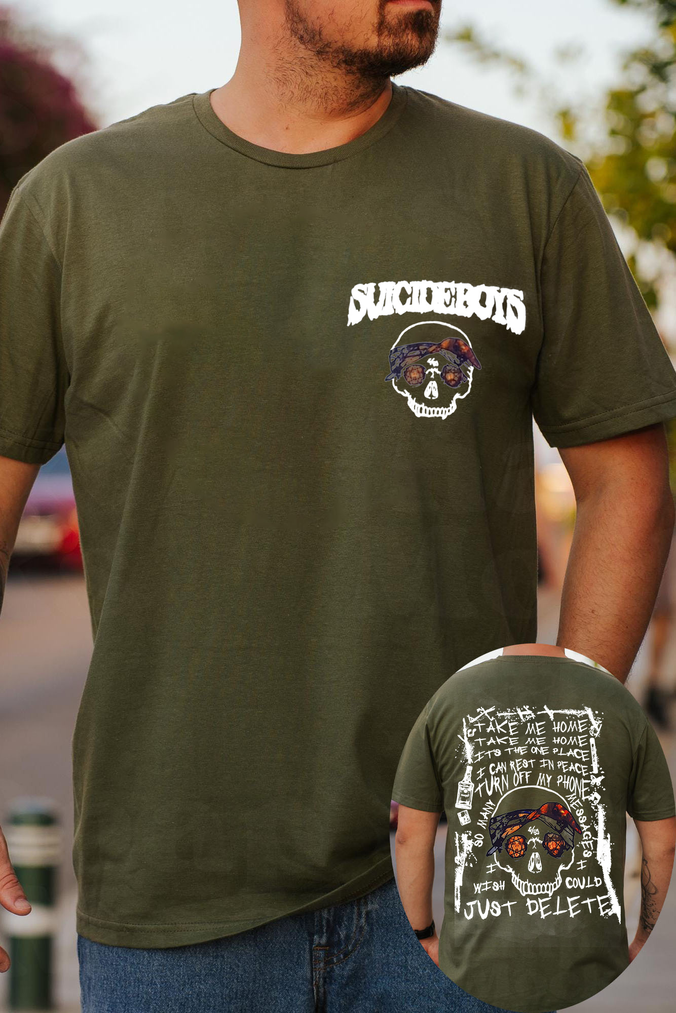 $uicideboy$Double-sided printed men's short-sleeved T-shirt