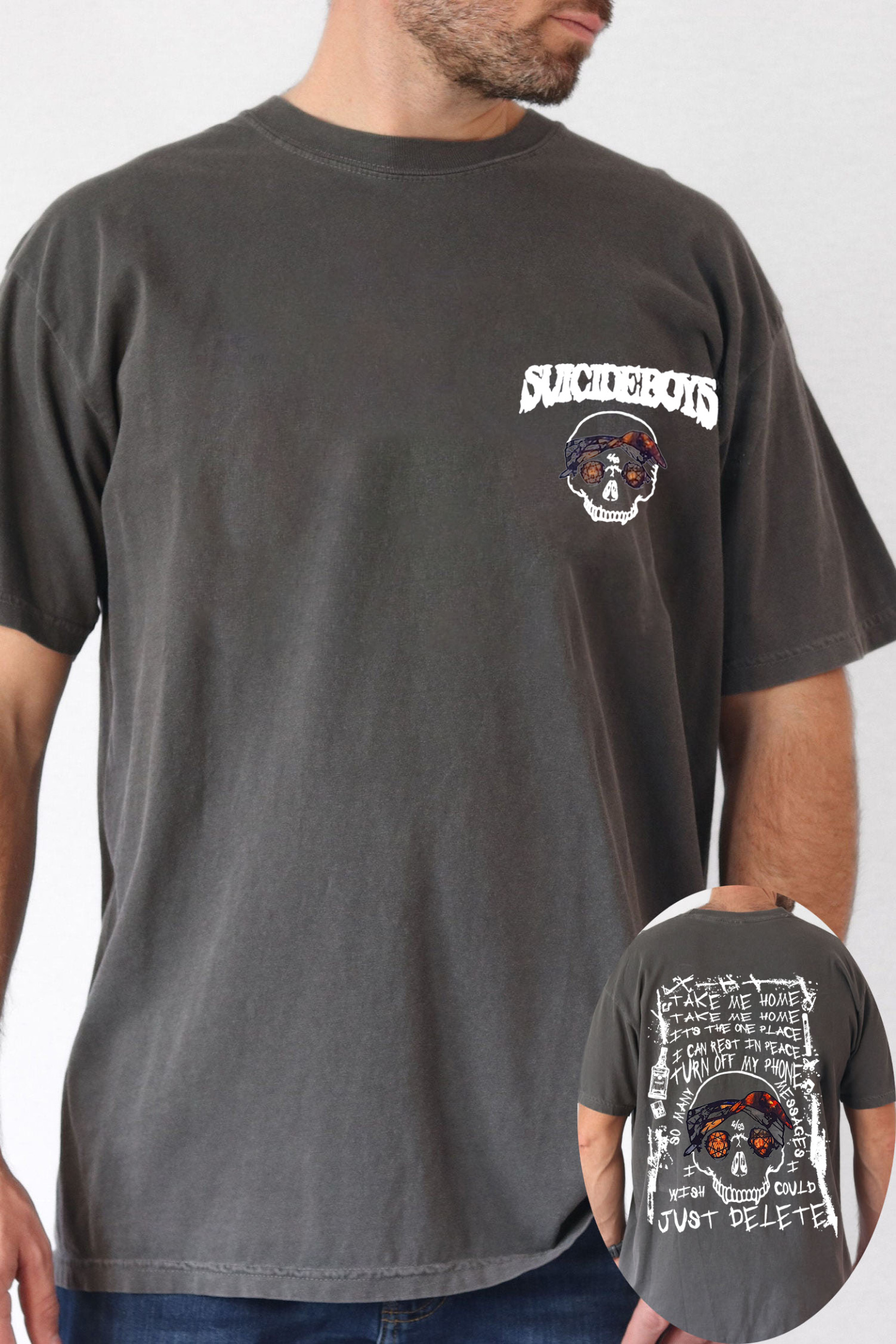 $uicideboy$Double-sided printed men's short-sleeved T-shirt