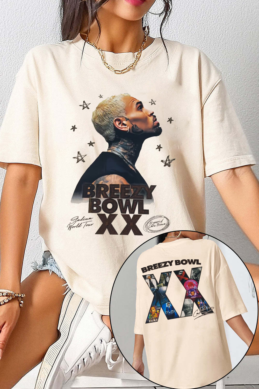 2 Sided Chirs b Graphic Shirt For Women