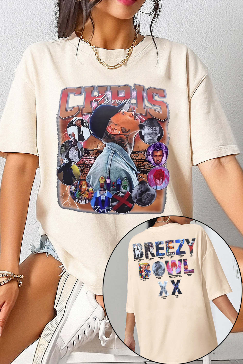 cb 2-side printed Tee For Women