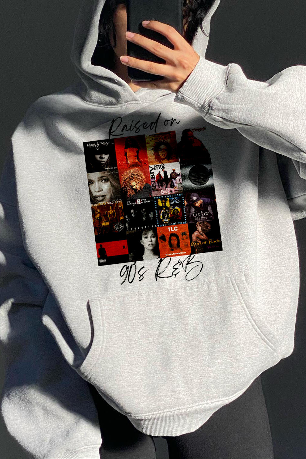 90'S Music Print Hoodie
