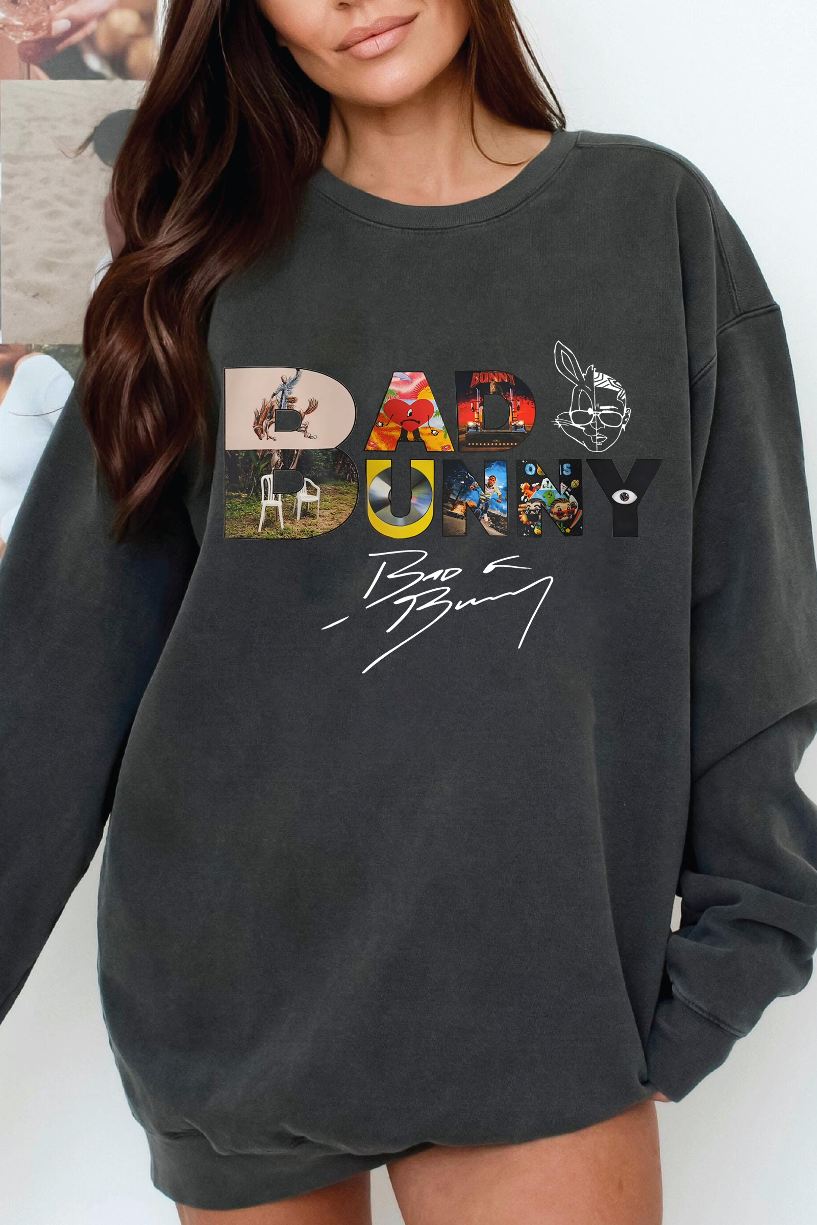 Bad Bunny Album Cover Design Women Sweatshirt