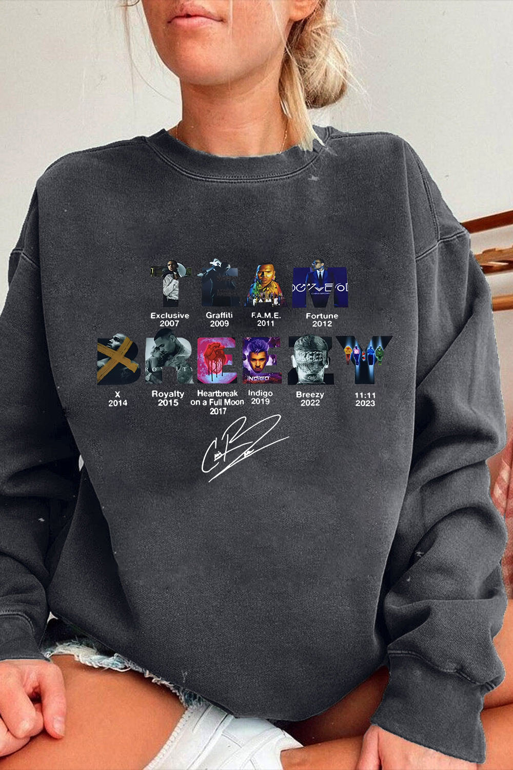 Team Breezy Chris Brown Album Sweatshirt For Women