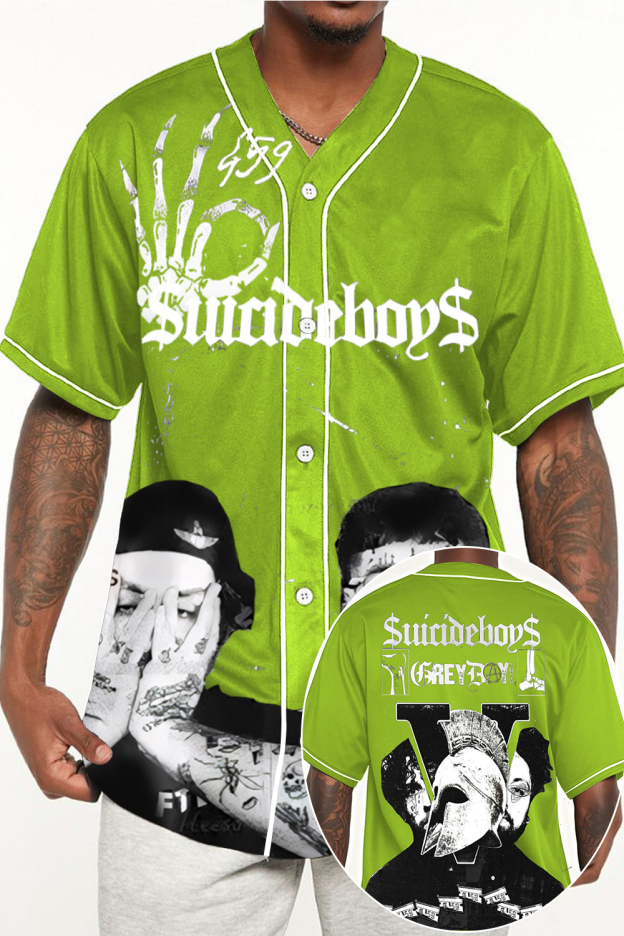 G59 colorblock print baseball short sleeve top