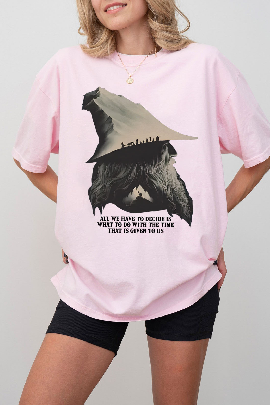 LOTR Gandalf Quote All We Have To Decide Front Vintage Shirt