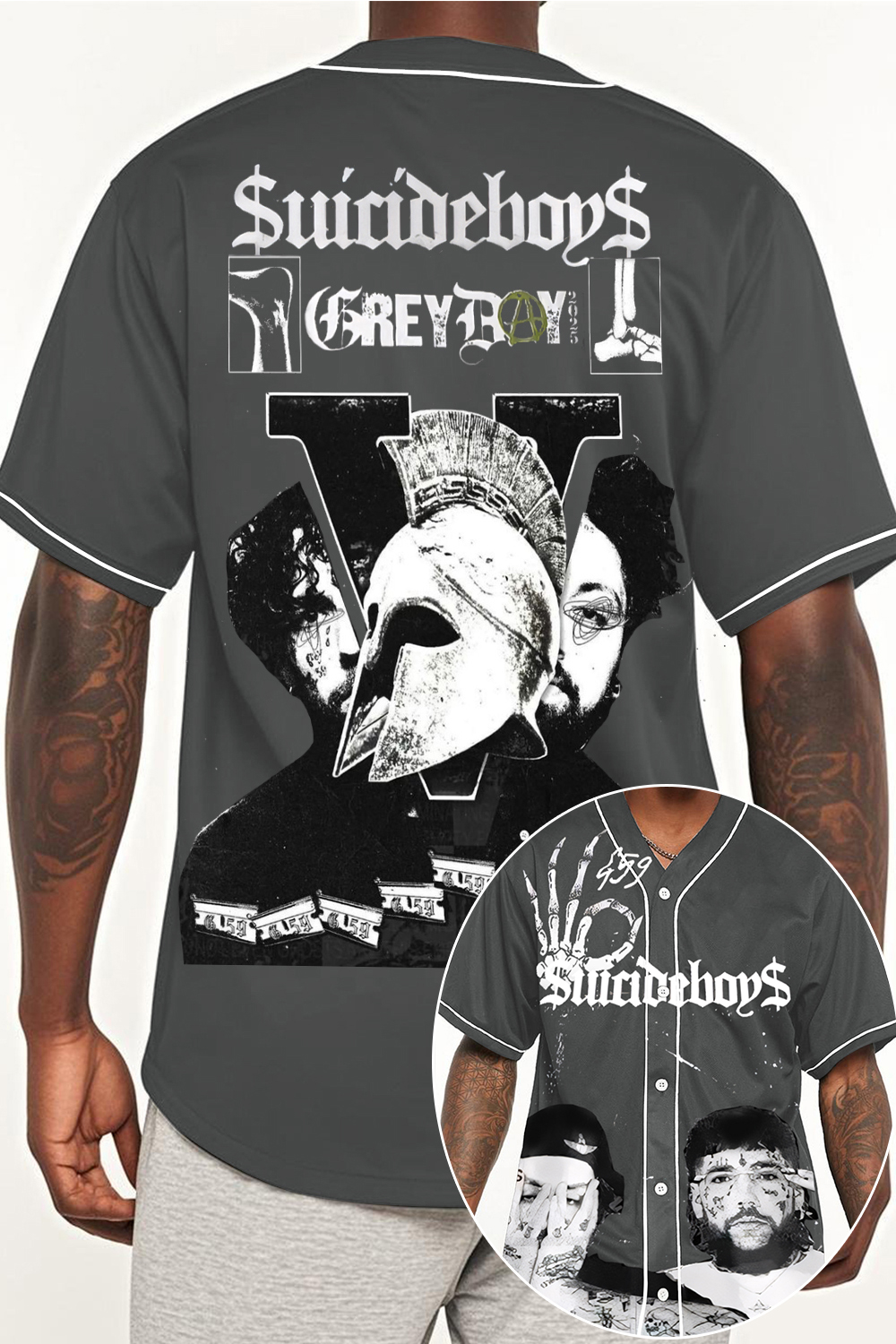 G59 colorblock print baseball short sleeve top