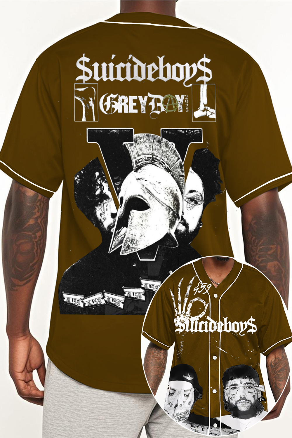 G59 colorblock print baseball short sleeve top