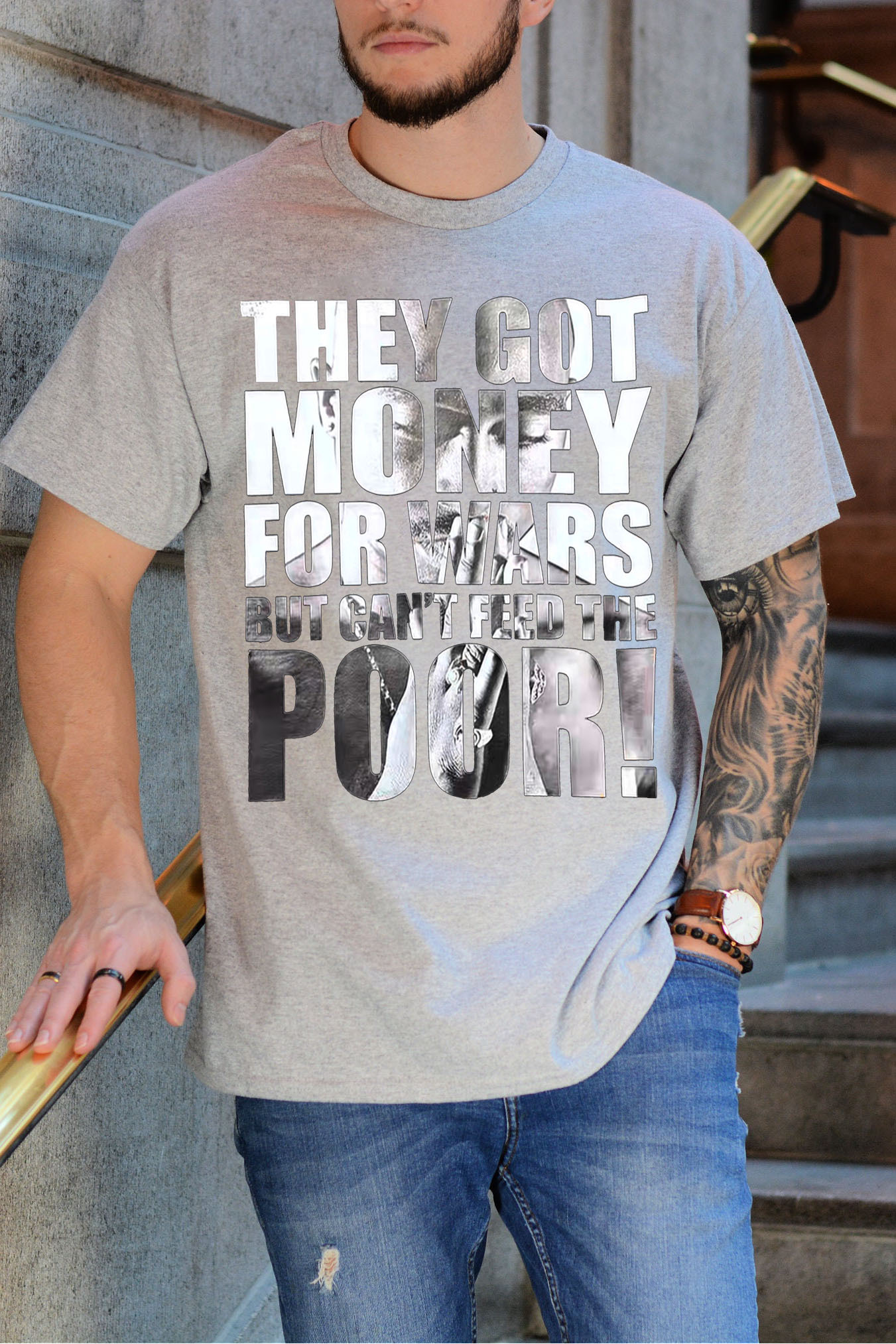 They got money for war but can’t feed the poor! TUPAC tee
