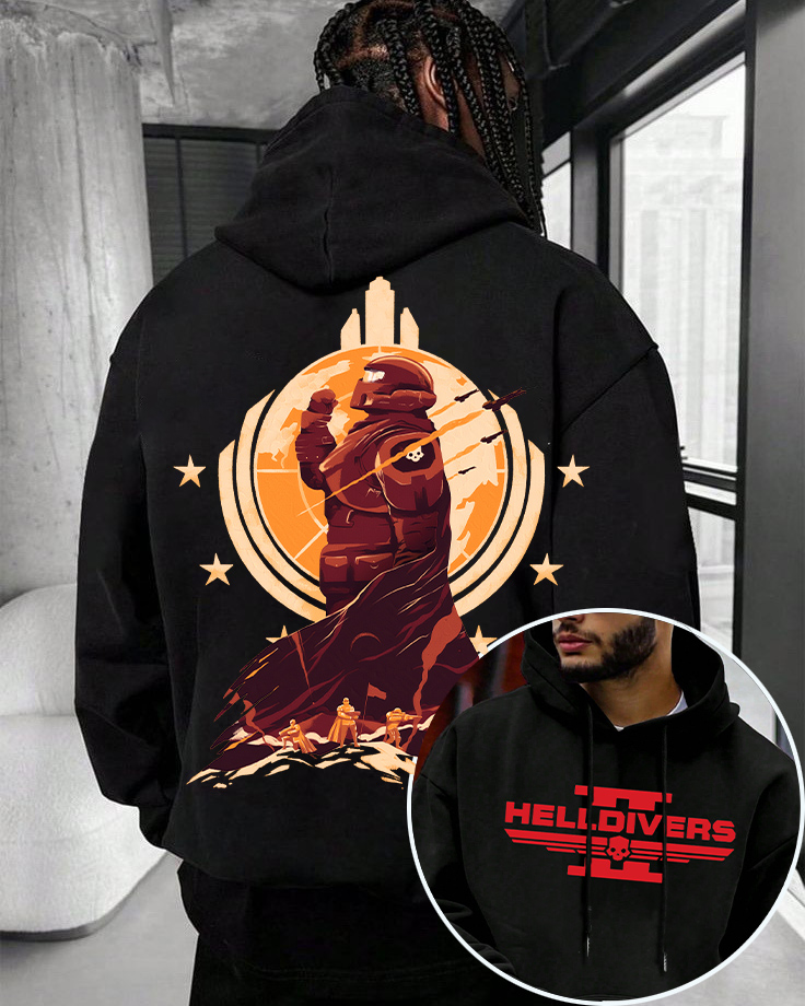 Helldivers 2 Oversized Vintage Unisex Hoodie