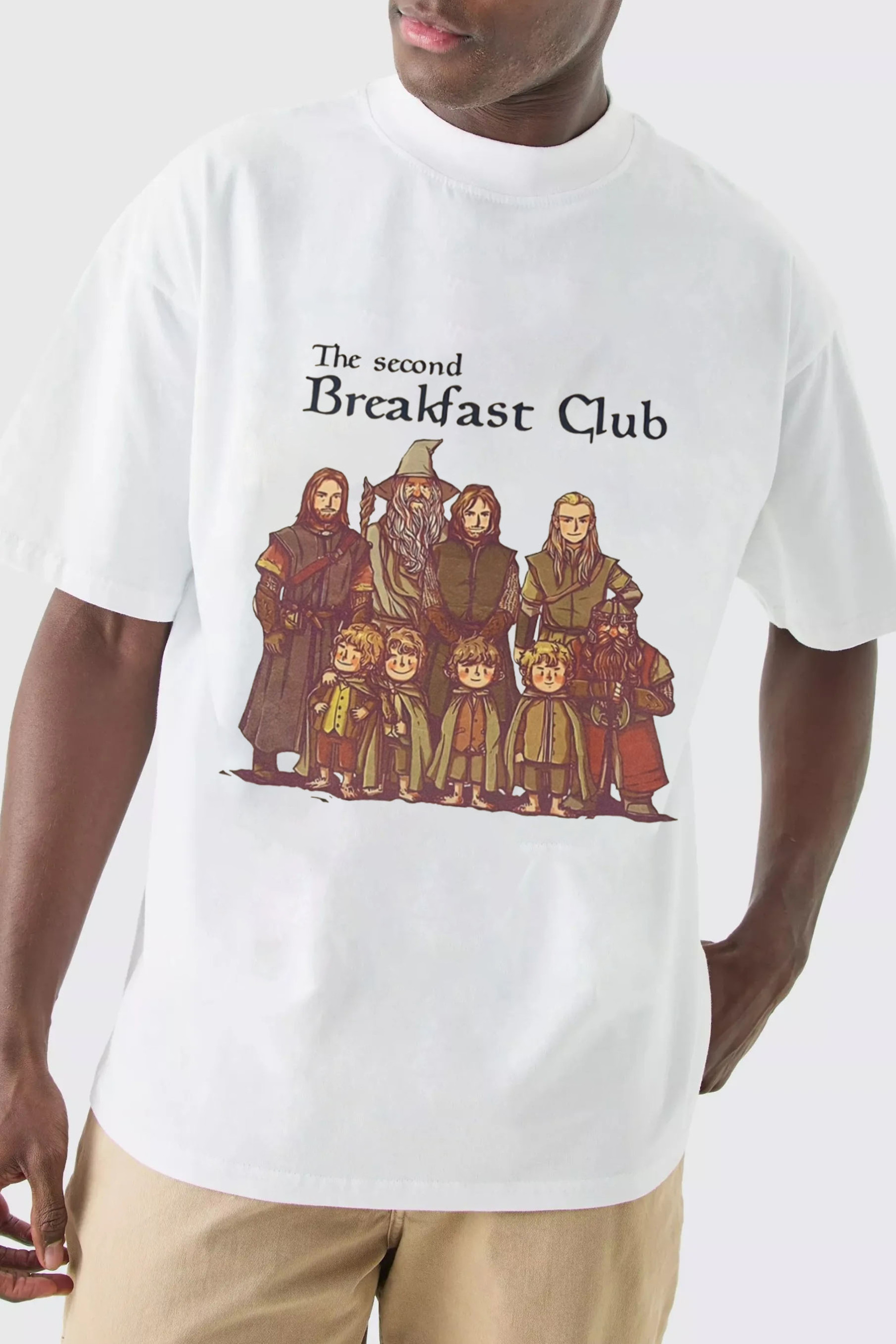 Lord of the Rings cartoon casual men's printed short-sleeved loose T-shirt