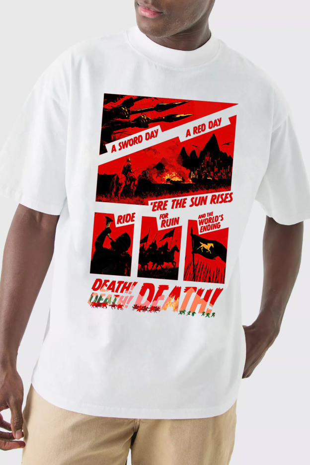 Lord of the Rings-Cycling Print Short Sleeve T-Shirt