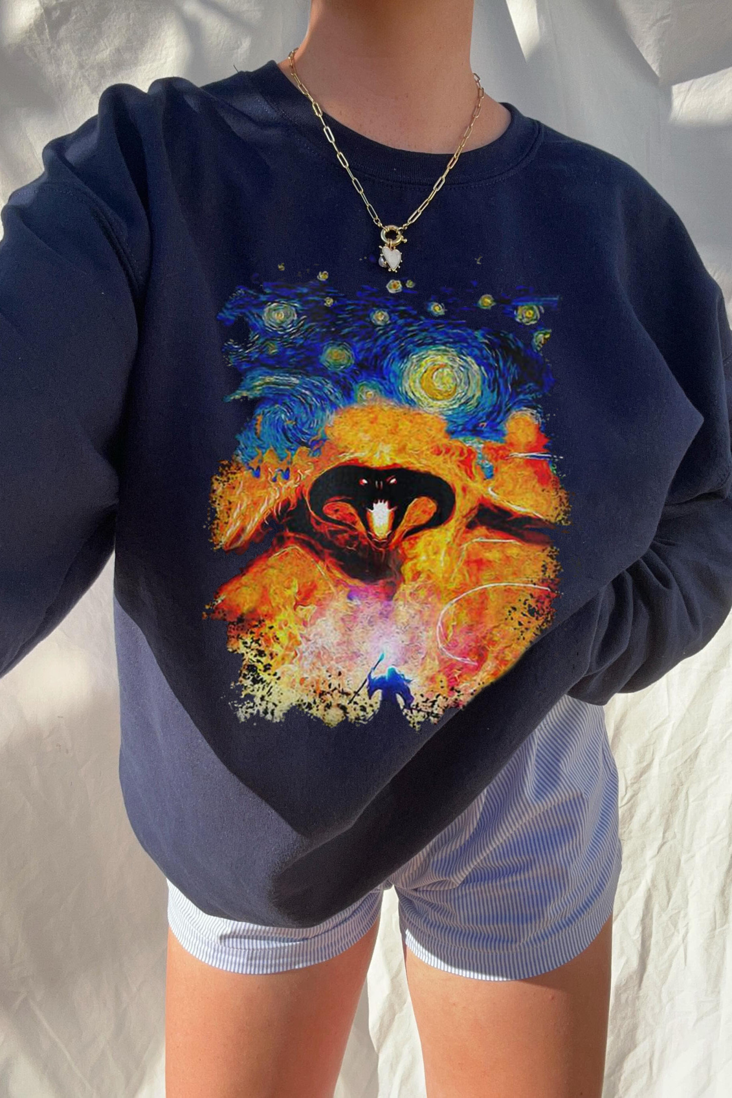 Balrog Starry Night LOTR Vintage Sweatshirt