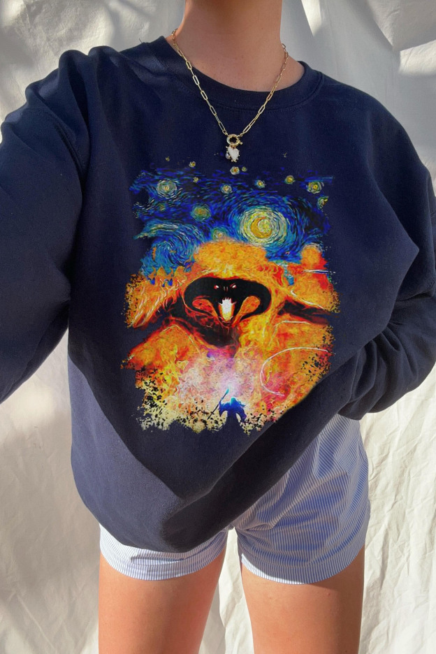 Balrog Starry Night LOTR Vintage Sweatshirt