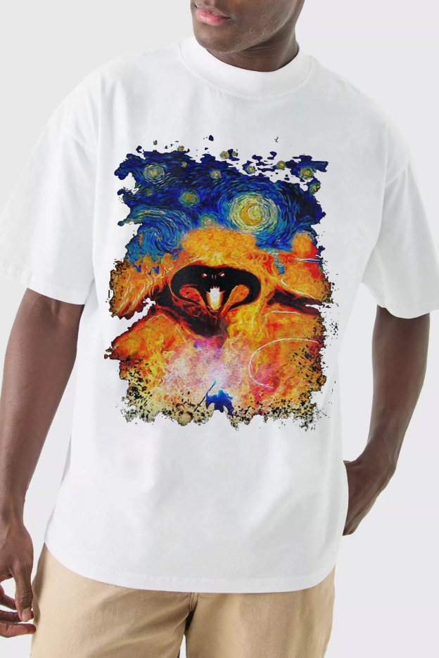 Balrog Starry Night LOTR Vintage  Men T Shirt
