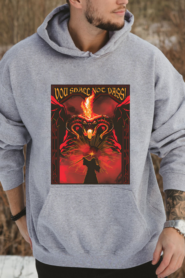 Fire and shadow clash LOTR hoodie For men