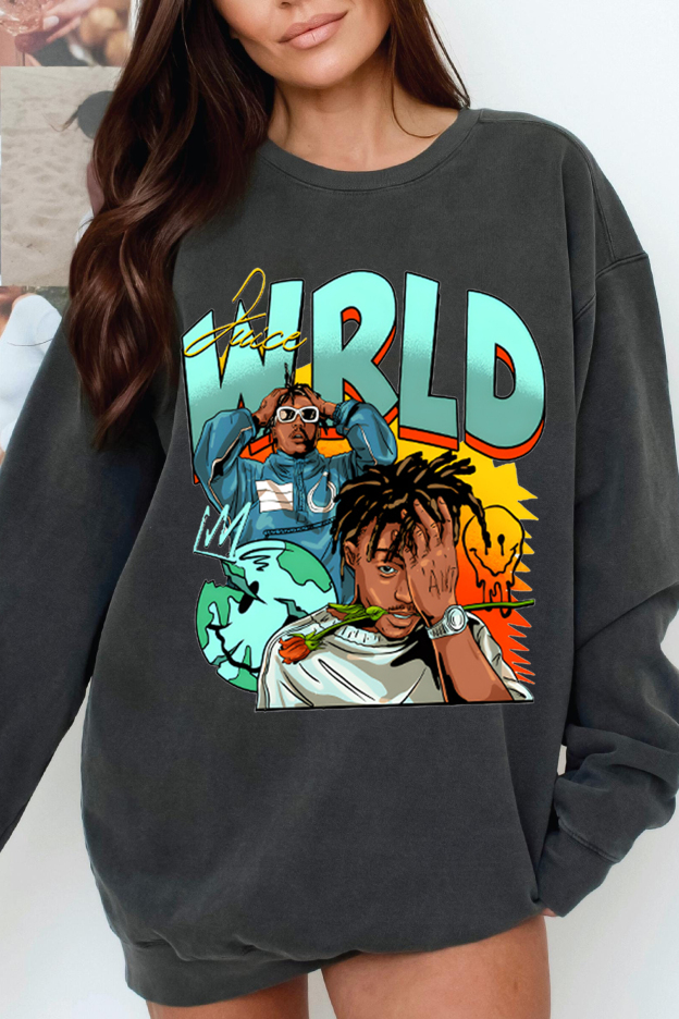 Juice World fans color block  sweatshirt