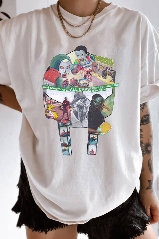 MF DOOM Collage Mask Print T-Shirt