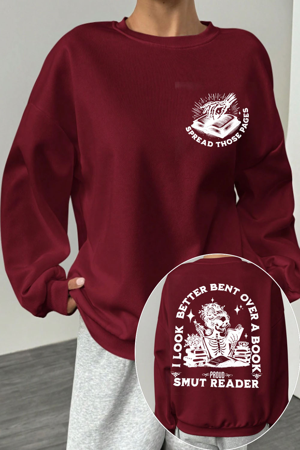 i look better bent over a book crew neck sweatshirt