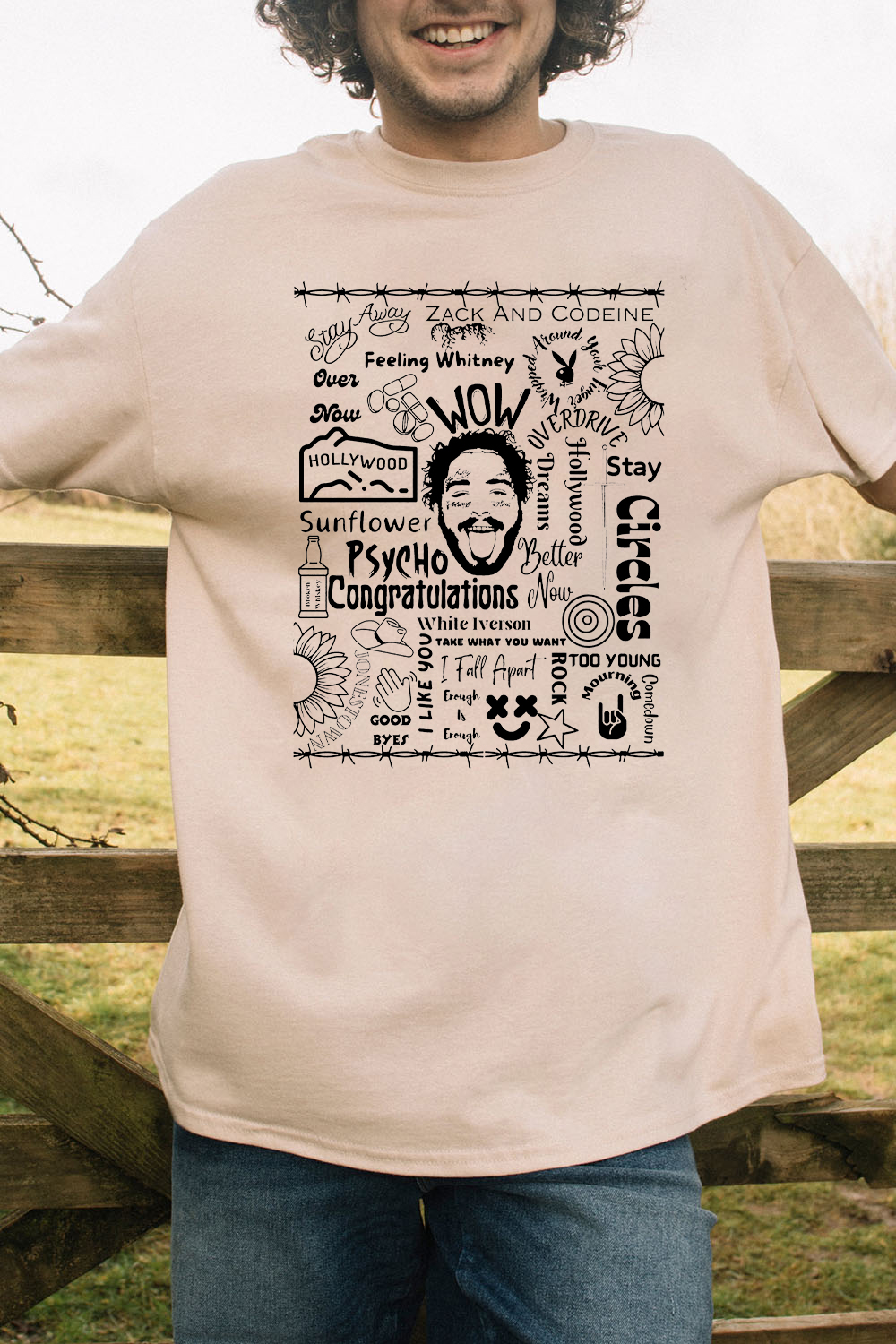 Retro Post Malone Shirt For men