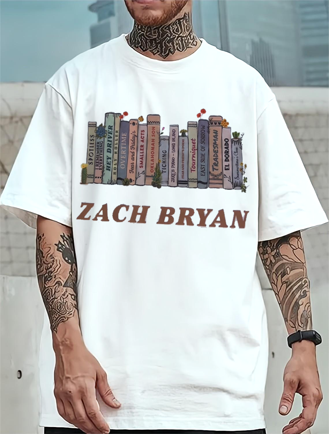 Zach Bryan Album Version Book Tee  For men