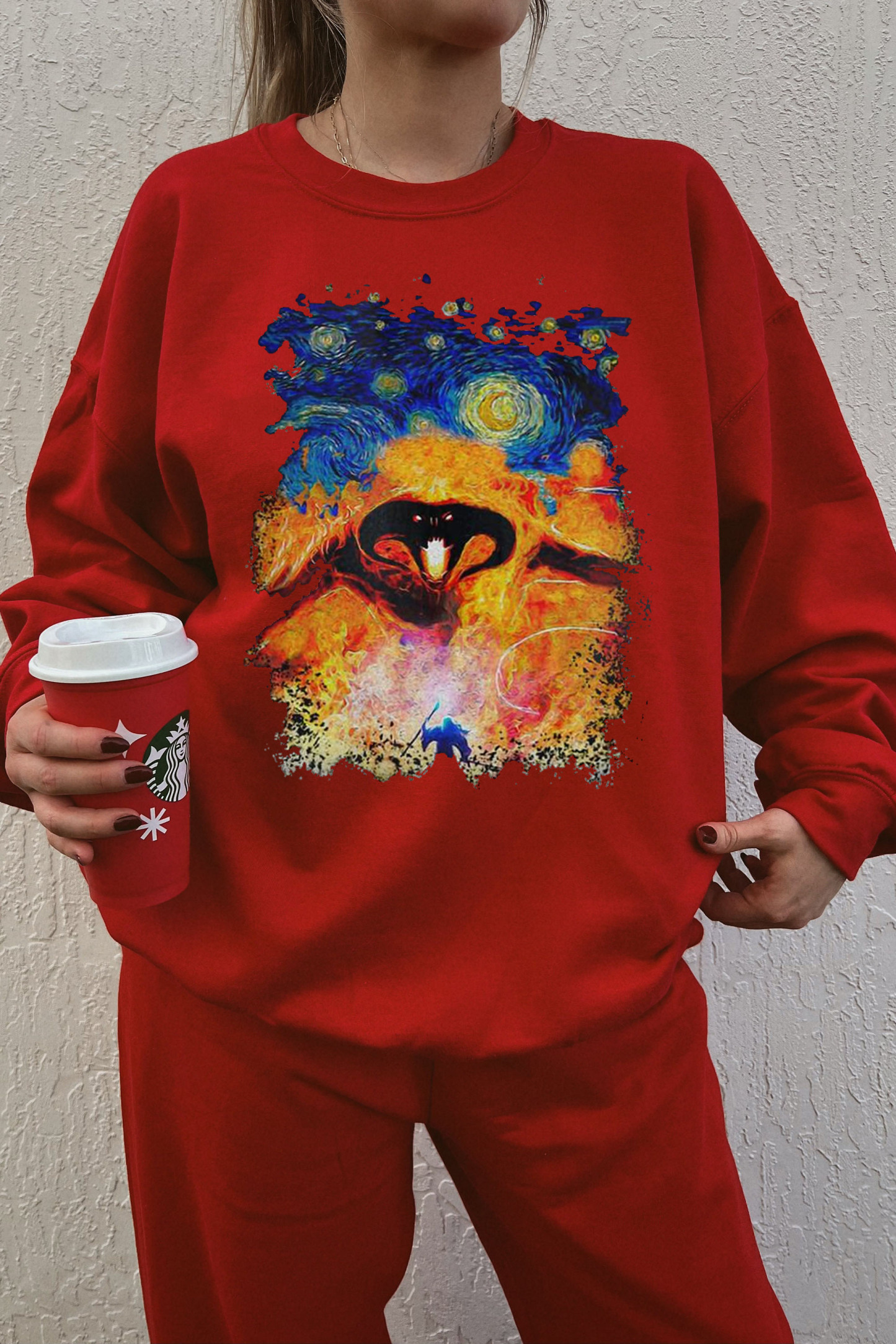 Balrog Starry Night LOTR Vintage Sweatshirt
