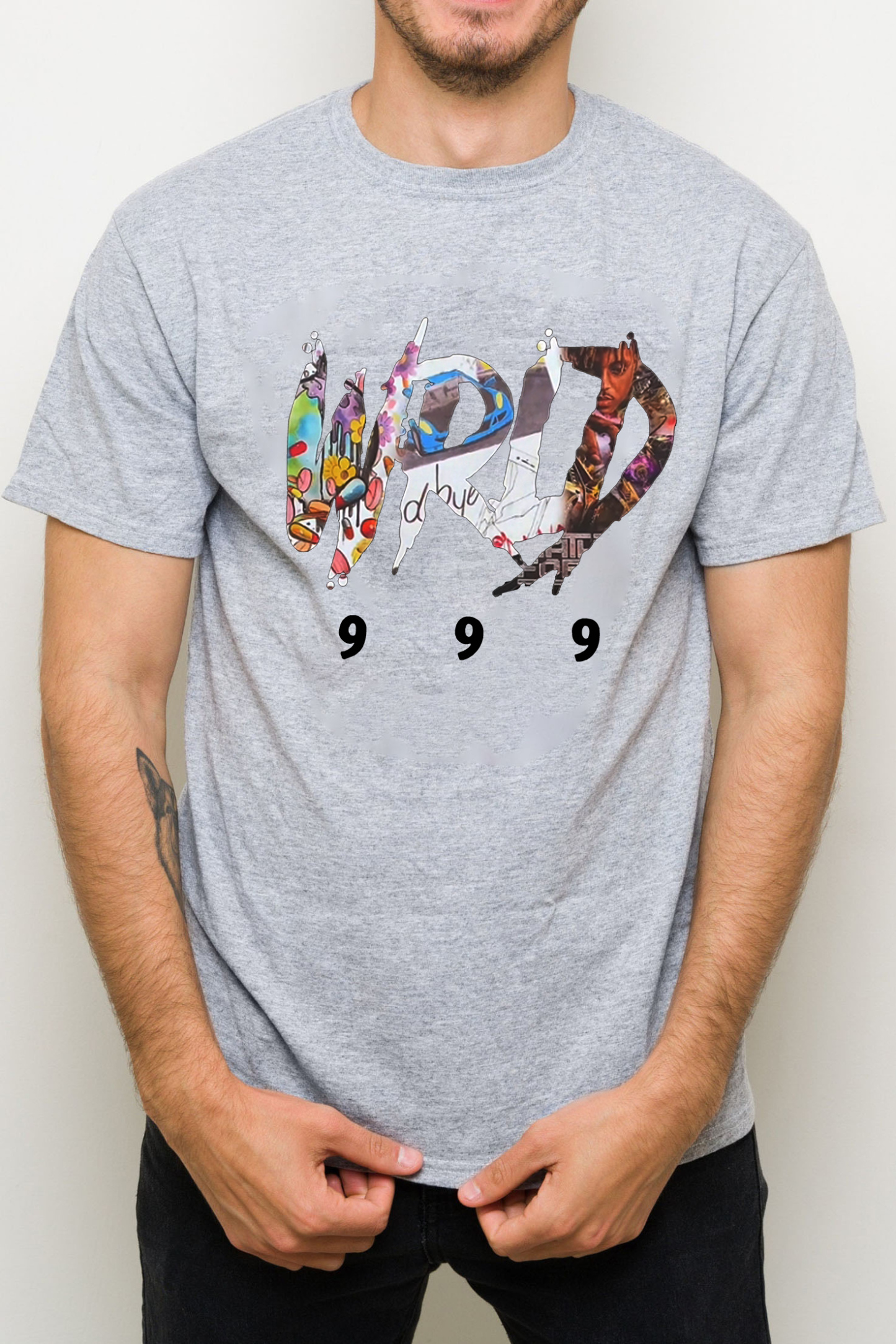 Juice Wrld letter men's T-shirt