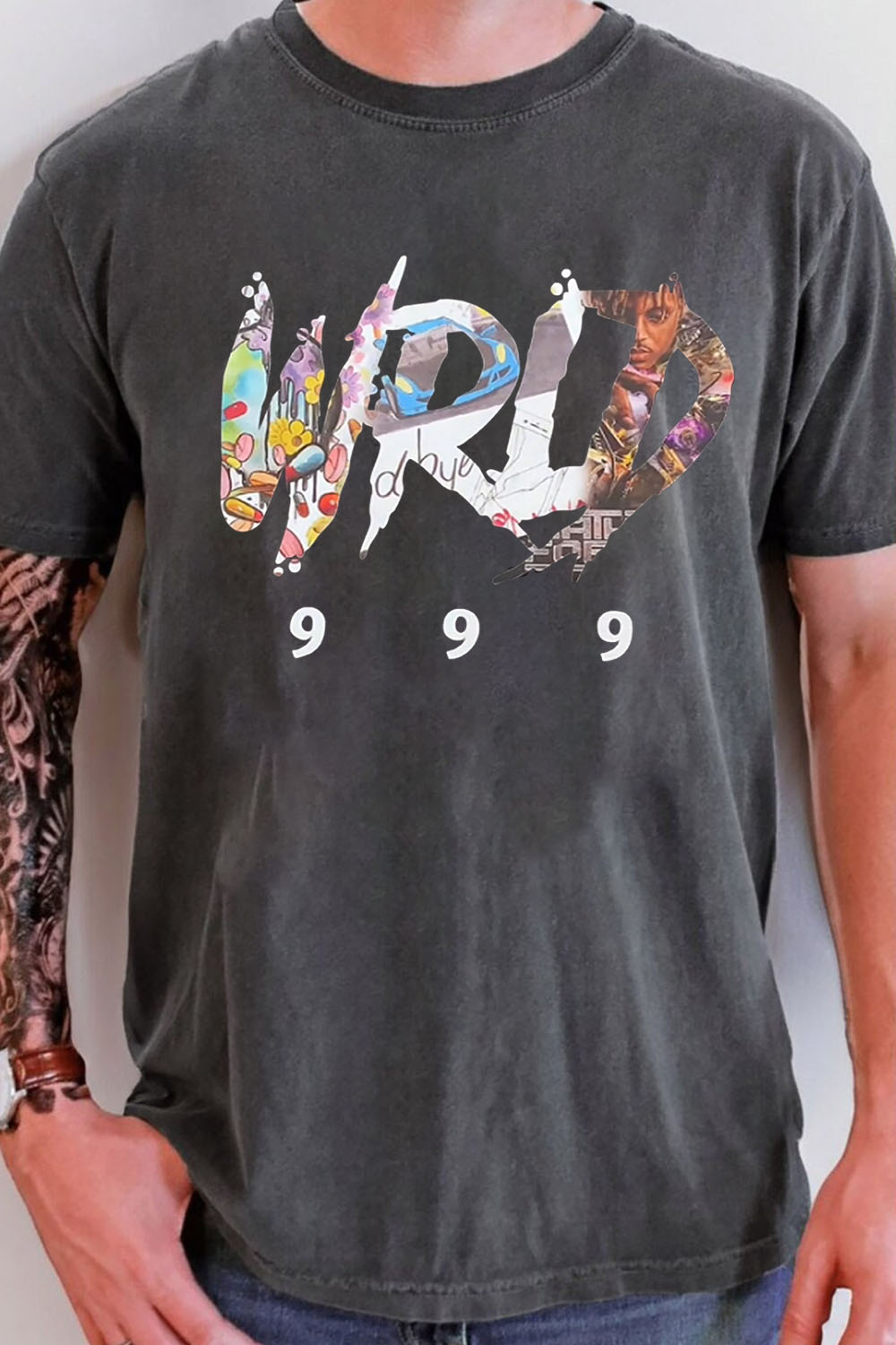 Juice Wrld letter men's T-shirt