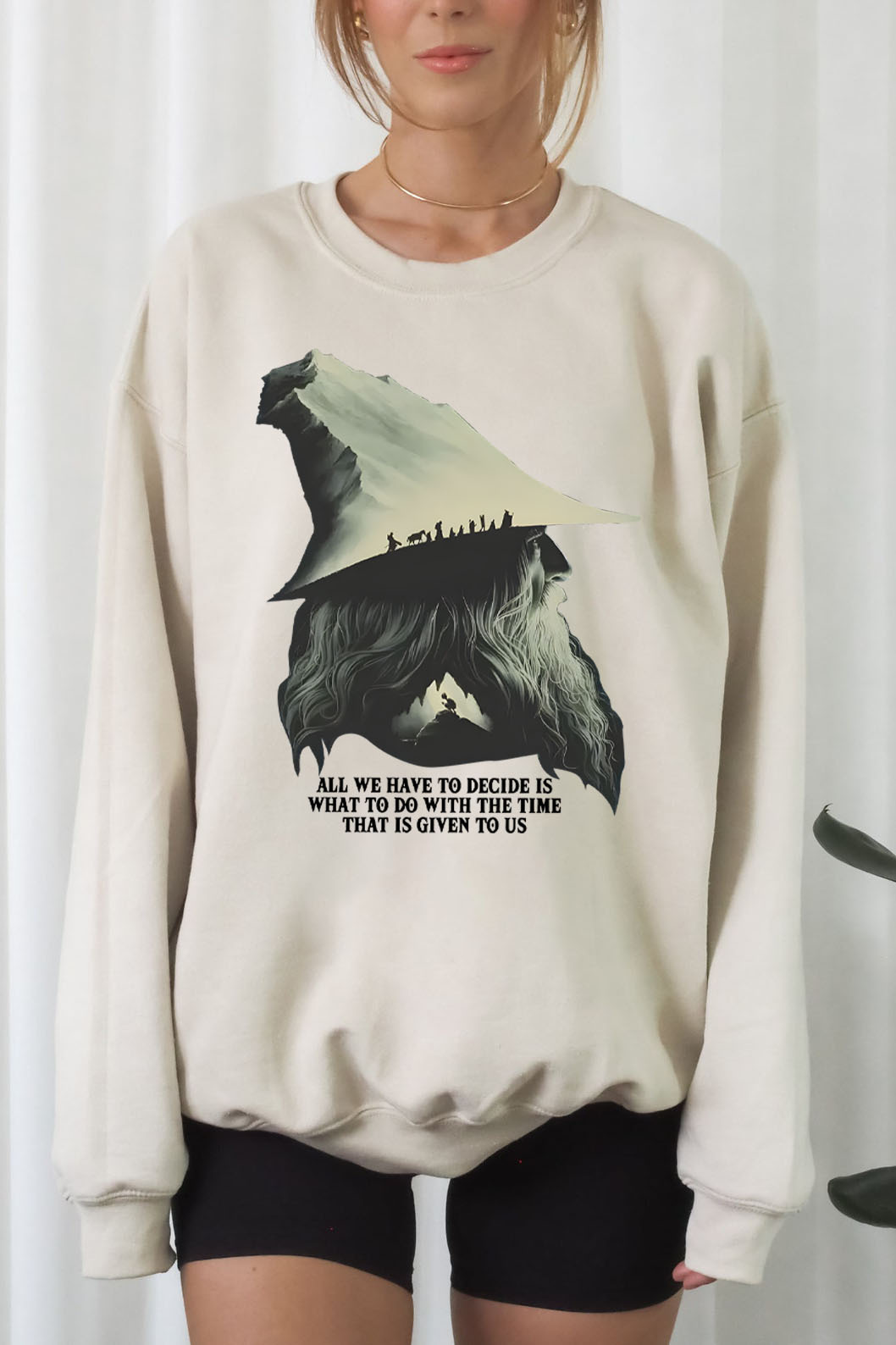 LOTR Gandalf Quote All We Have To Decide Front Vintage Shirt Sweatshirt
