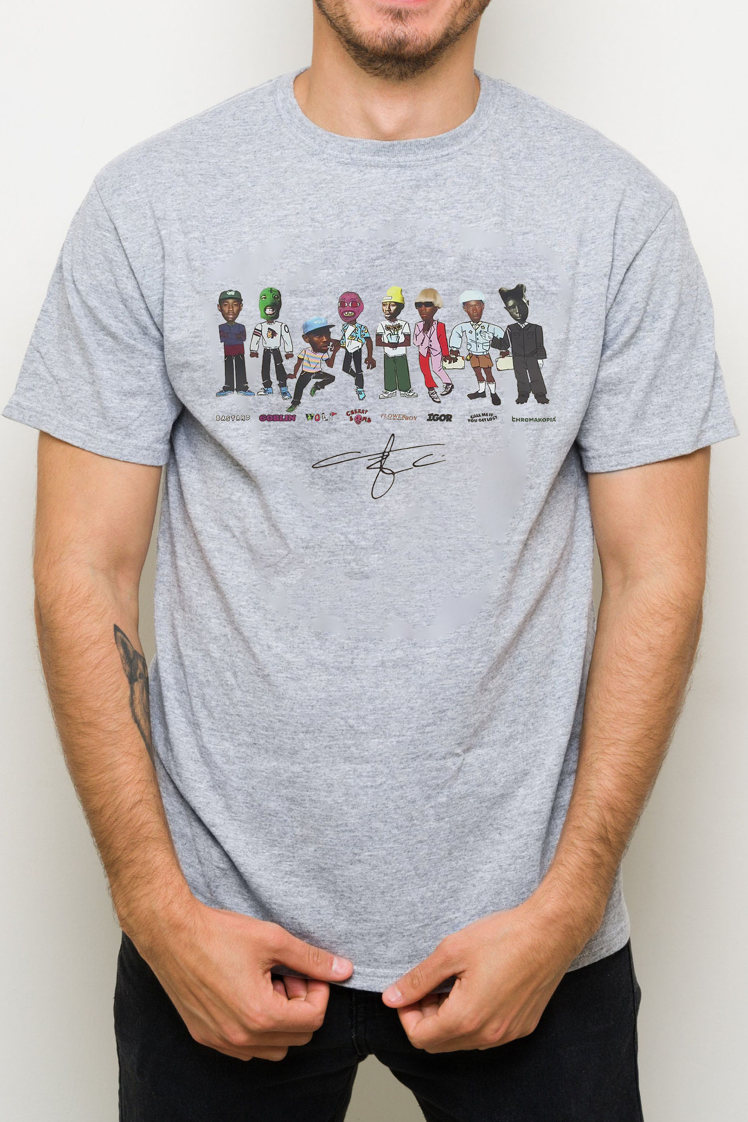 Tylerthecreator cartoon print men's t-shirt