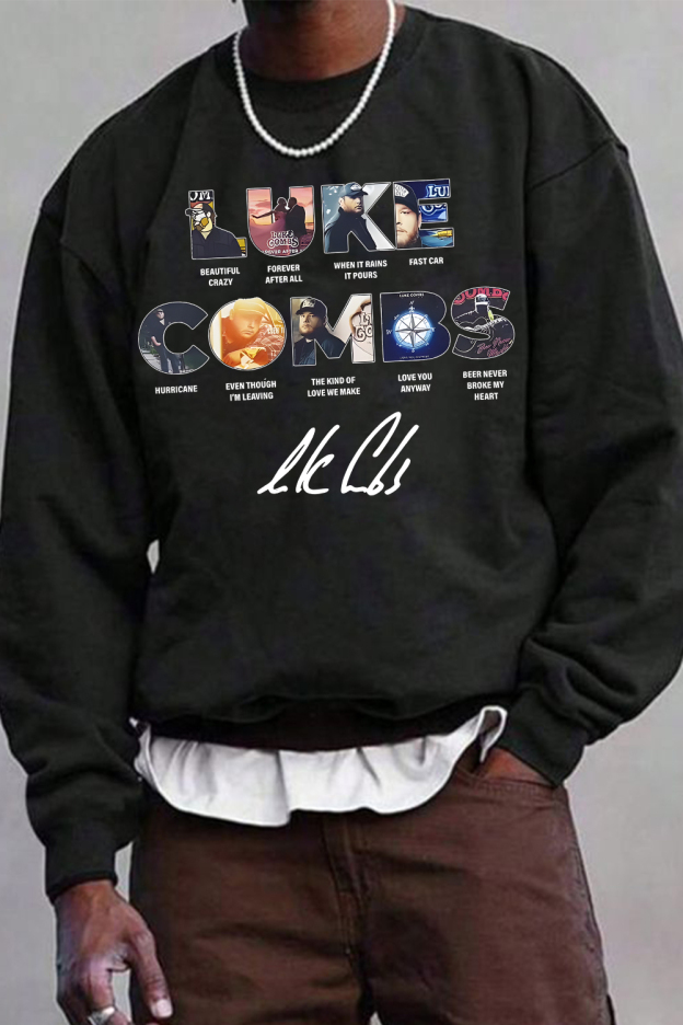 Luke Combs men's long-sleeved sweatshirt