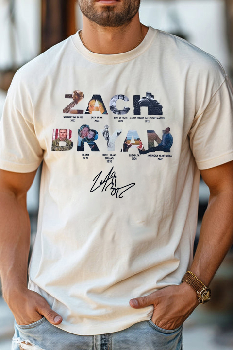 Zach Bryan Lettering Casual Men's Printed T-Shirt