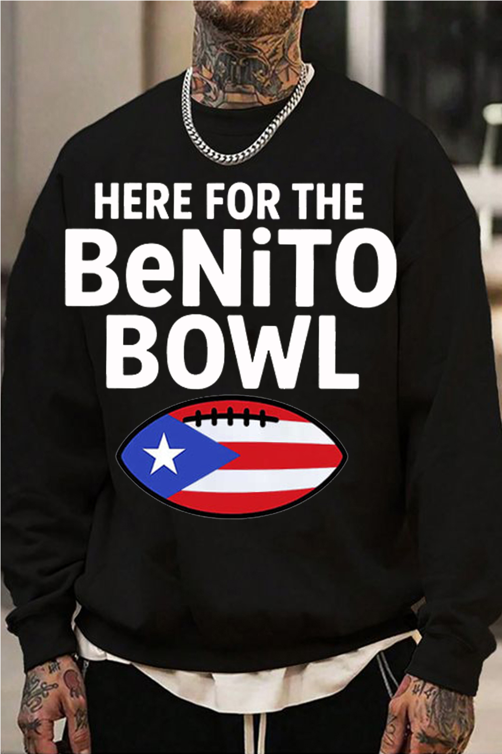 Benito Bowl Bad Bunny Puerto Rico Super Bowl Football Sweatshirt