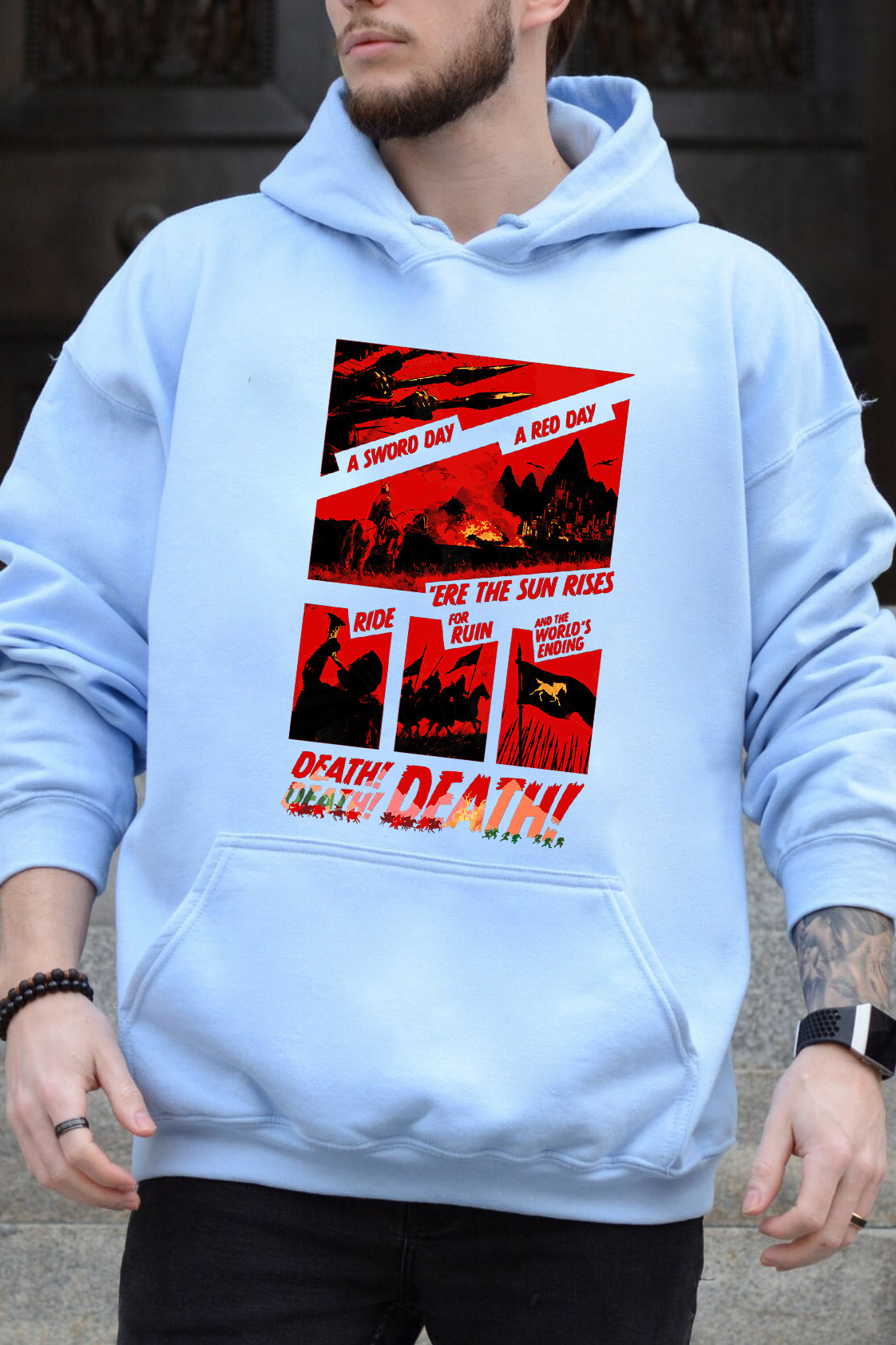 Lord of the Rings-Cycling Print Men Hoodie