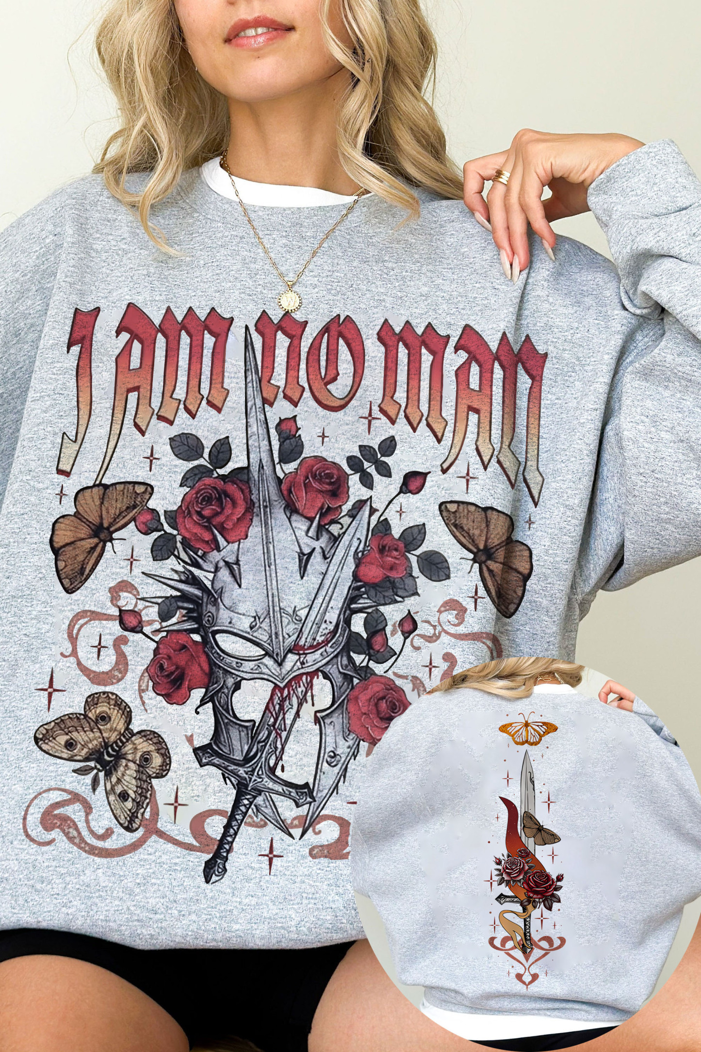 LOTR I Am No Man 2 Sides Sweatshirt