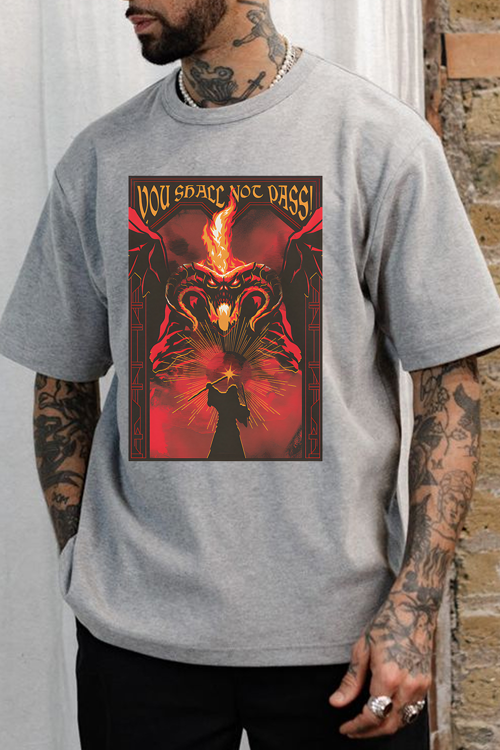 Fire and shadow clash LOTR Tee For men