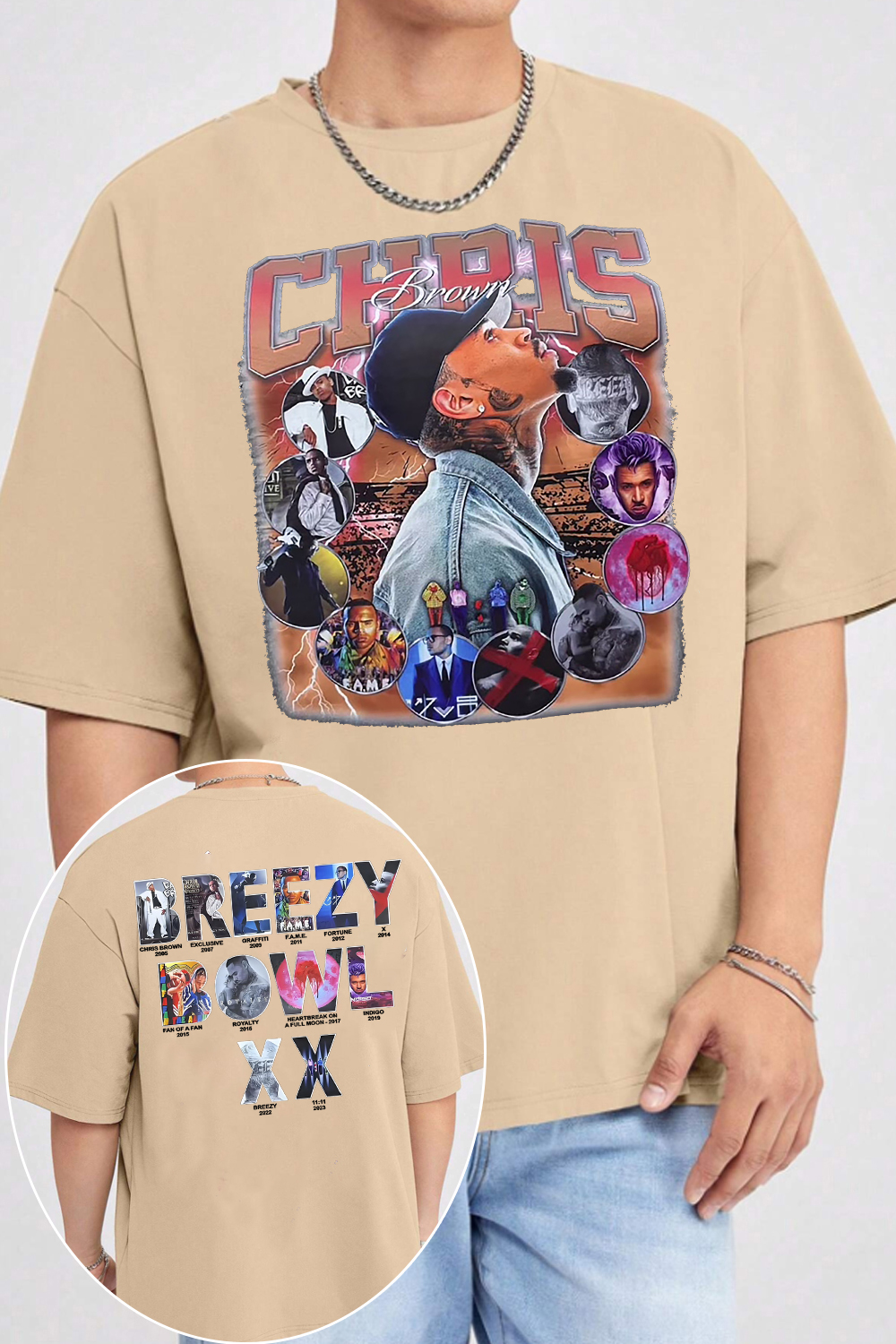 cb 2-side printed Tee For Men