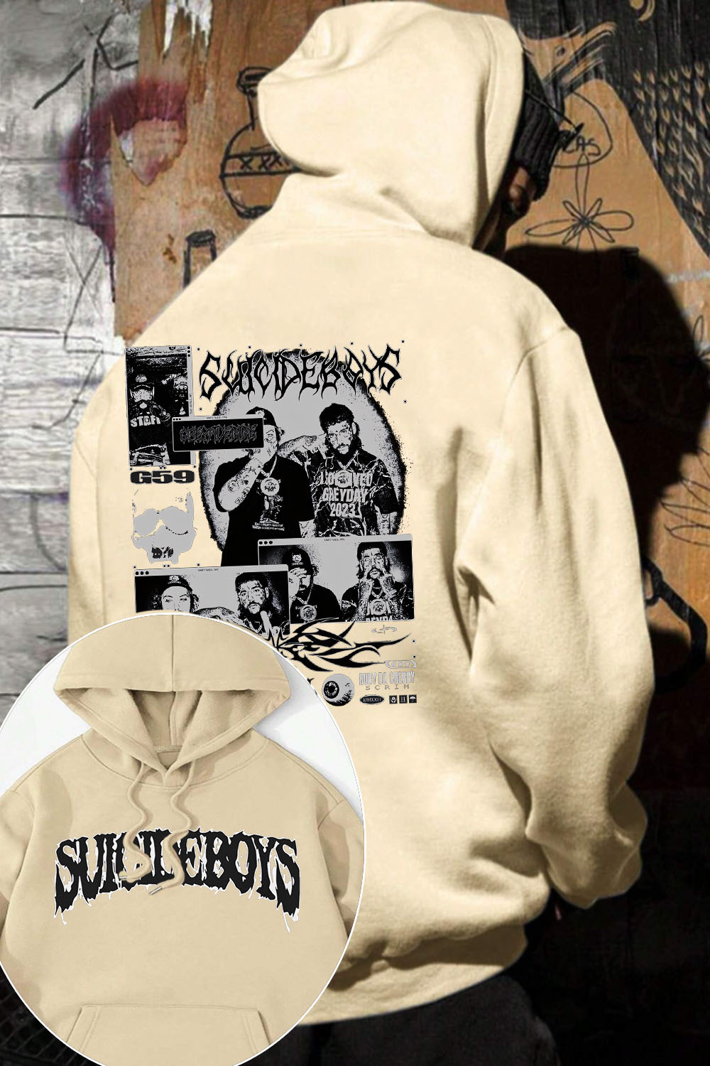 uicideboys casual 2-side printed hoodie
