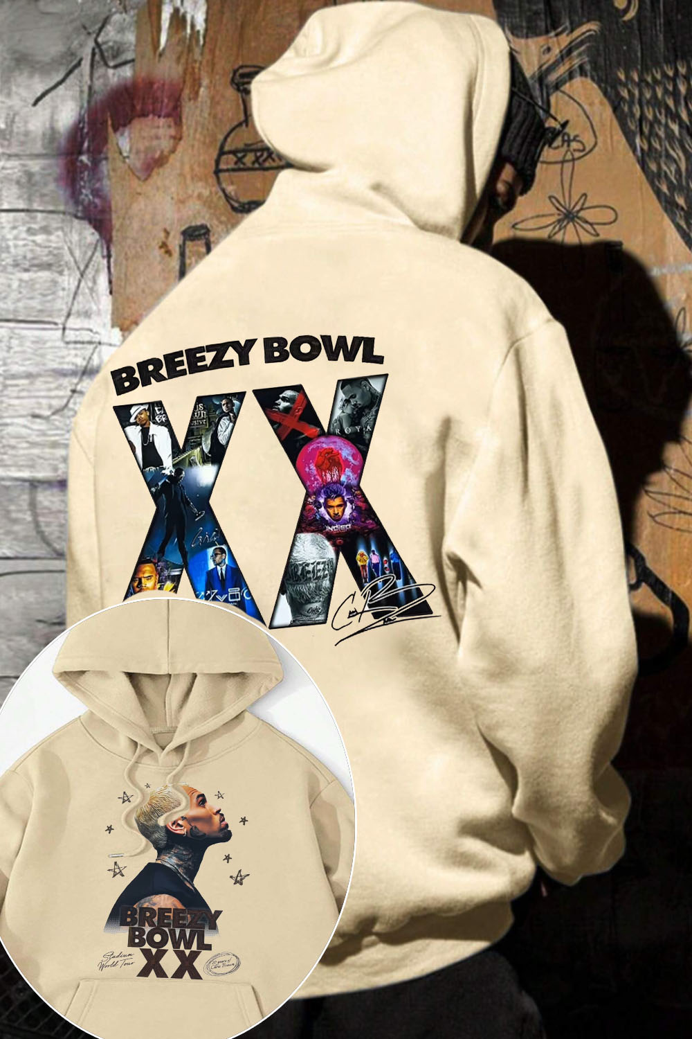 2 Sided CB Graphic Hoodie For men