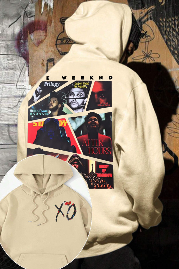 theweeknd double-sided printed HOODIE