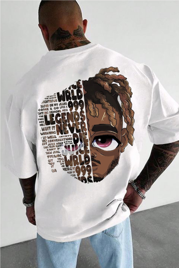 Juice WRLD cartoon print short sleeve men's t-shirt