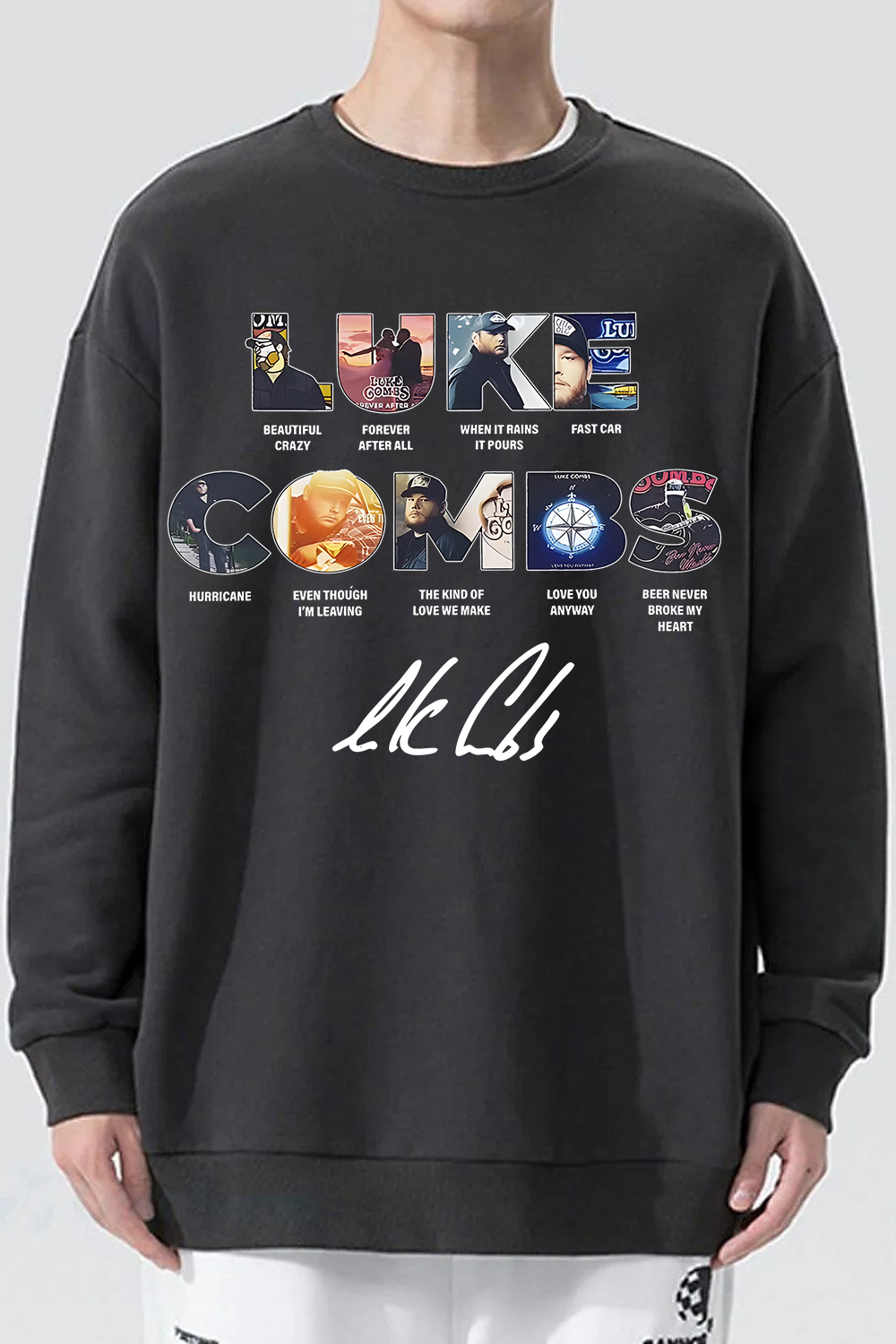 Luke Combs men's long-sleeved sweatshirt