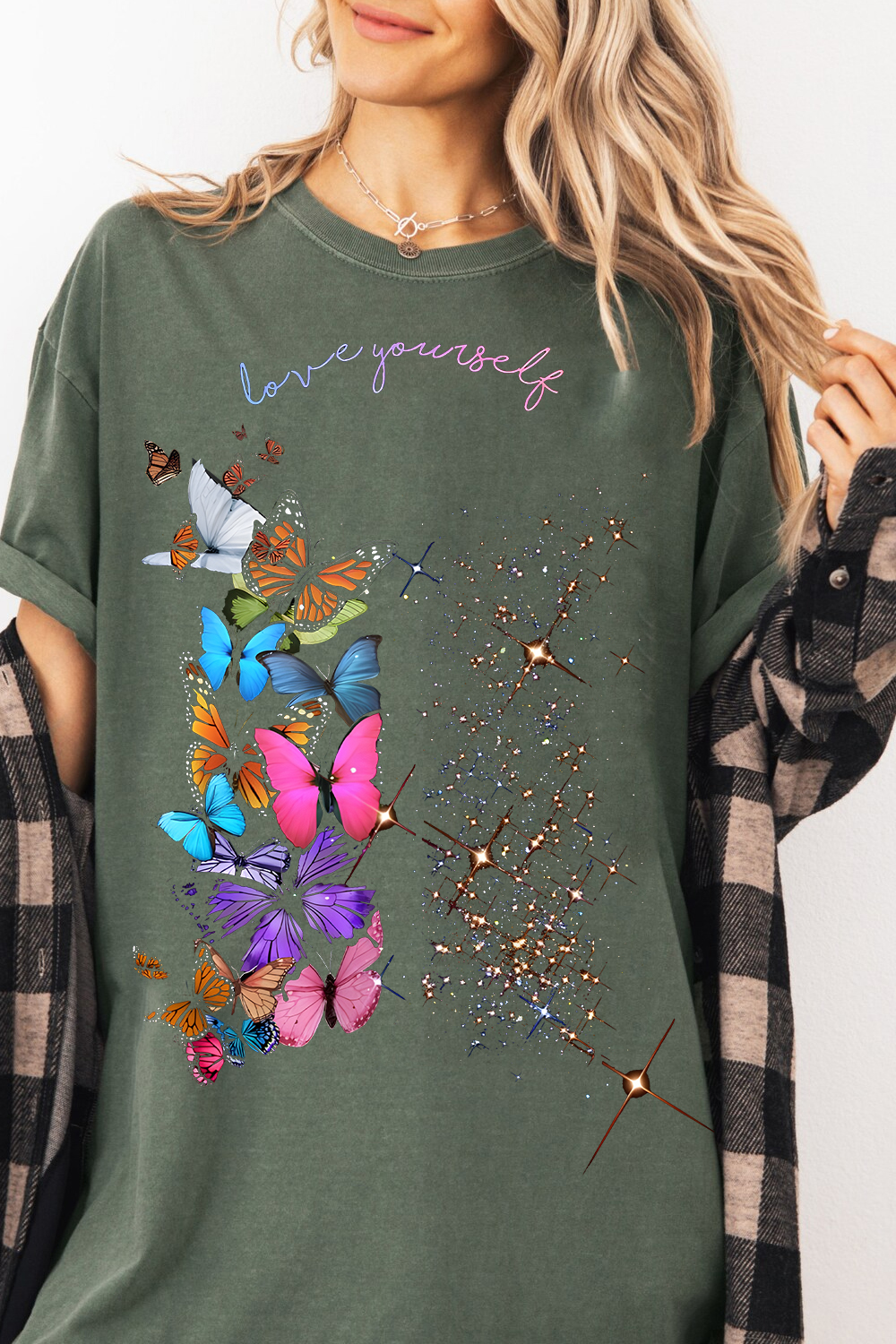 BTS Butterfly Print T-Shirt