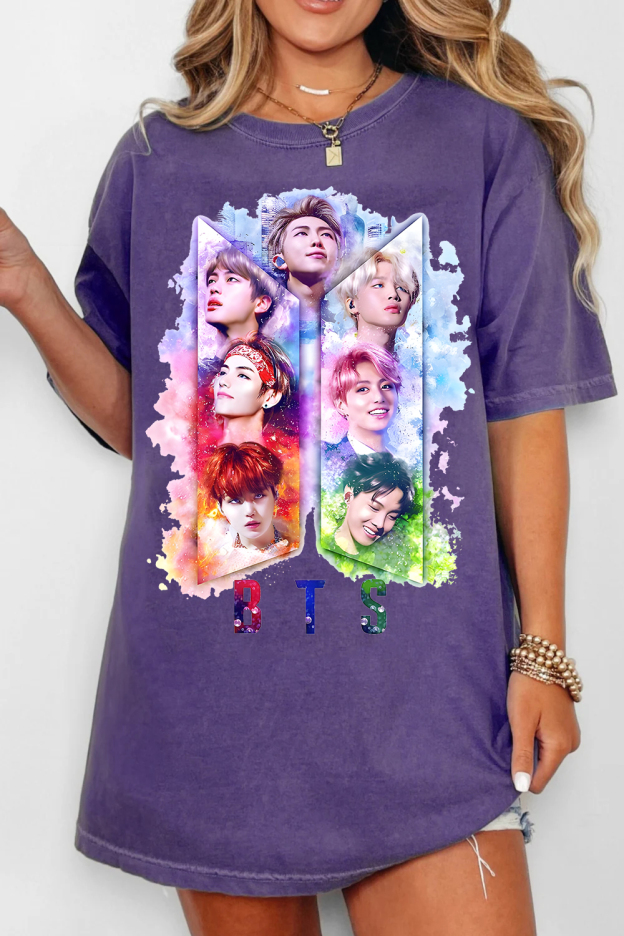 BTS Personalized Colorful Printed Tee